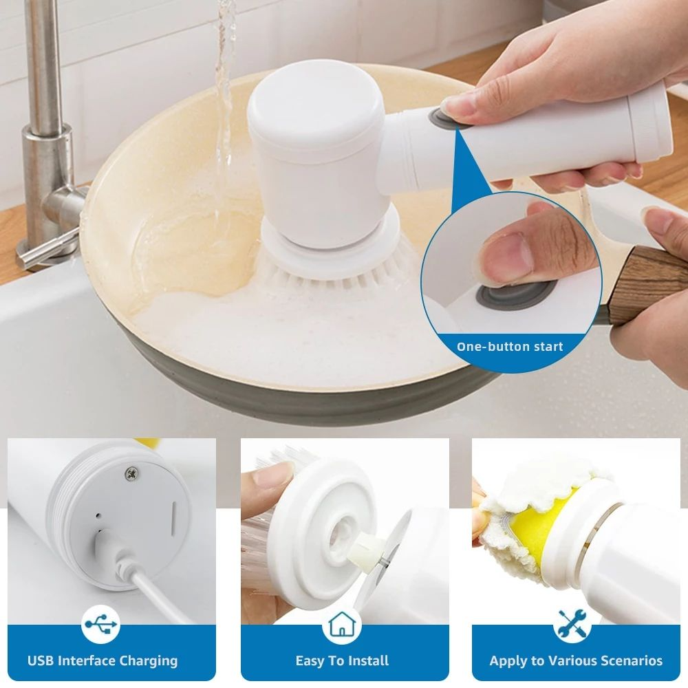 Hot Selling Electric Spin Scrubber Cleaning Brush Rechargeable Cordless Dishwasher Bathroom floor scrubber