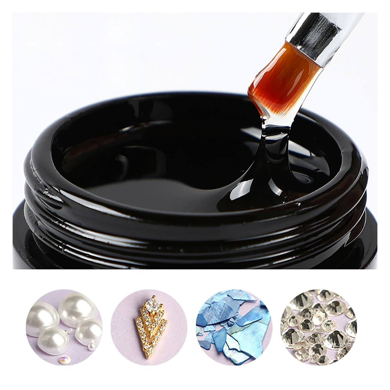 SCI diamond tube rhinestone solid liquid gel glue for nails jewelry in jar and bottle