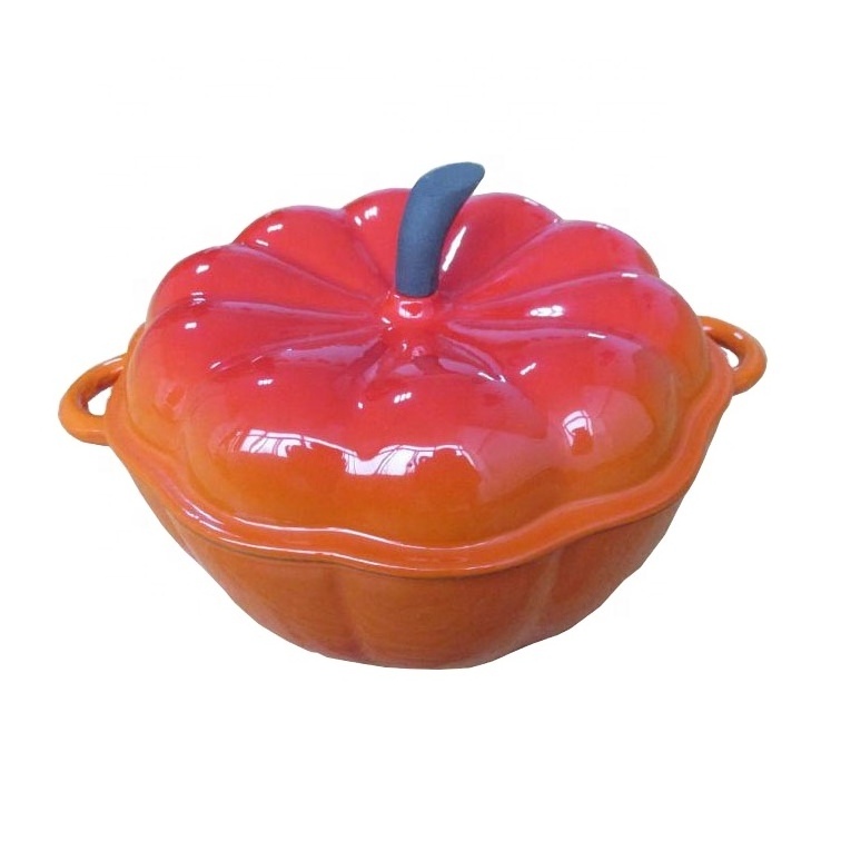 color enamel cast iron pumpkin pot for home cooking