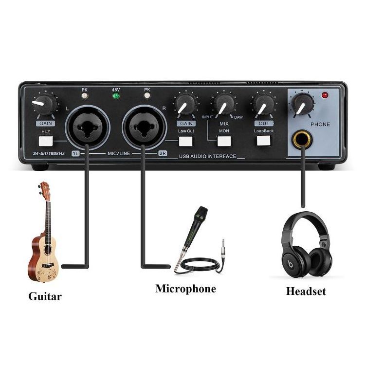 GAX-MD22 Professional Recording Microphone Sound Card Band Dubbing Live Broadcast Equipment Special Sound Card Factory