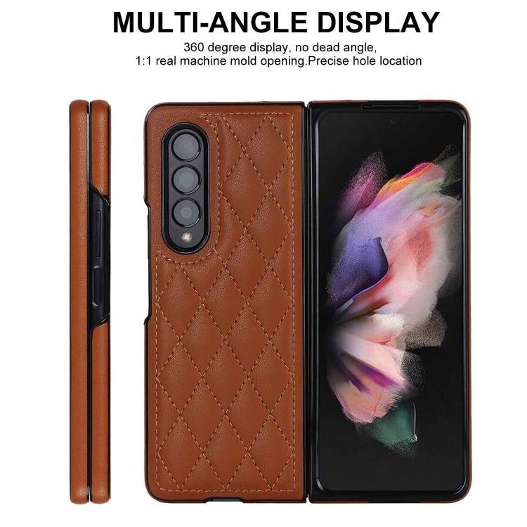 For Samsung Z Fold 5 Leather Case Plaid Phone Case Cover For Samsung Galaxy Z Fold 4 5g Folding Screen Z Fold 3 Leather case