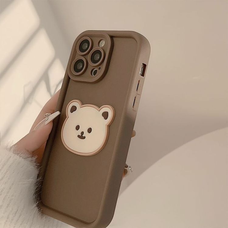 For iPhone 15 phone case for iPhone 14 13 12 11 Pro Max 3D teddy bear cartoon full case