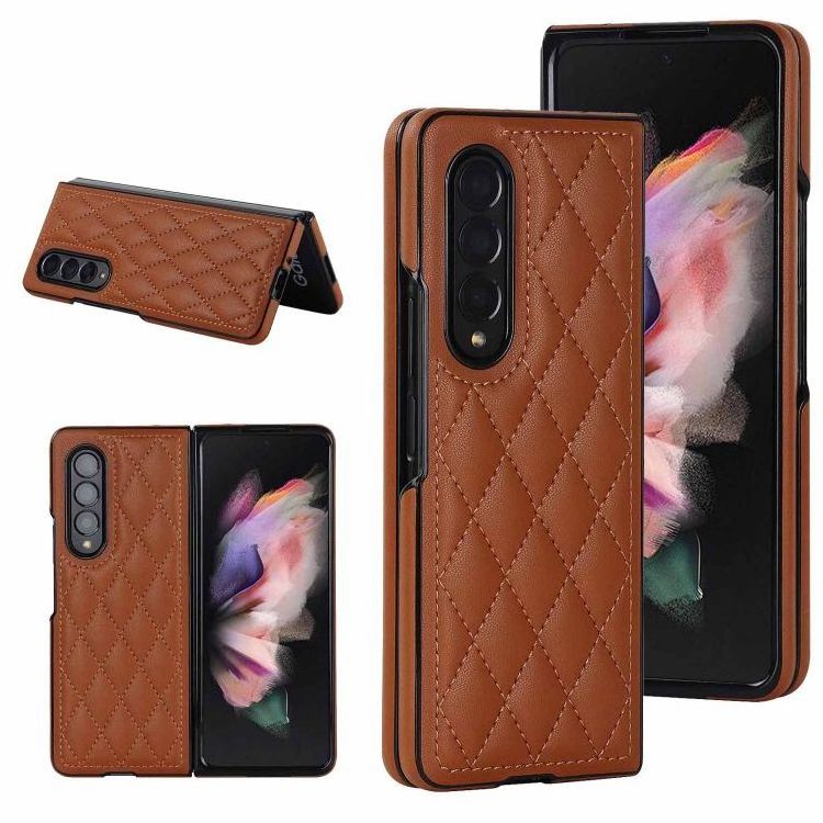 For Samsung Z Fold 5 Leather Case Plaid Phone Case Cover For Samsung Galaxy Z Fold 4 5g Folding Screen Z Fold 3 Leather case