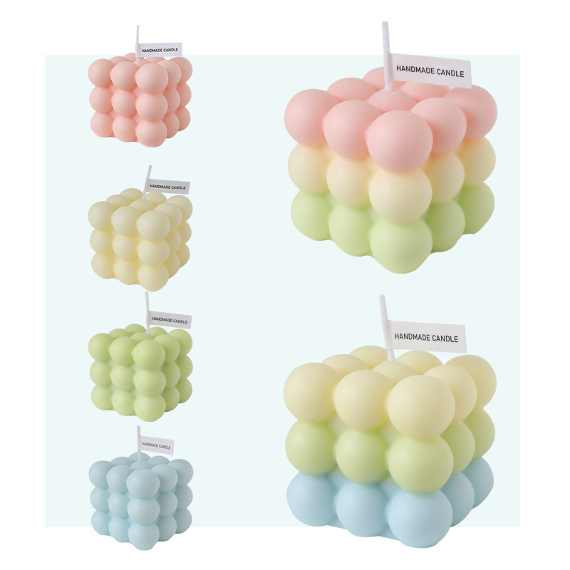 Home Decor Home Fragrance Novelty Scented Handmade Essential Soy Cube Bubble Scented Candles