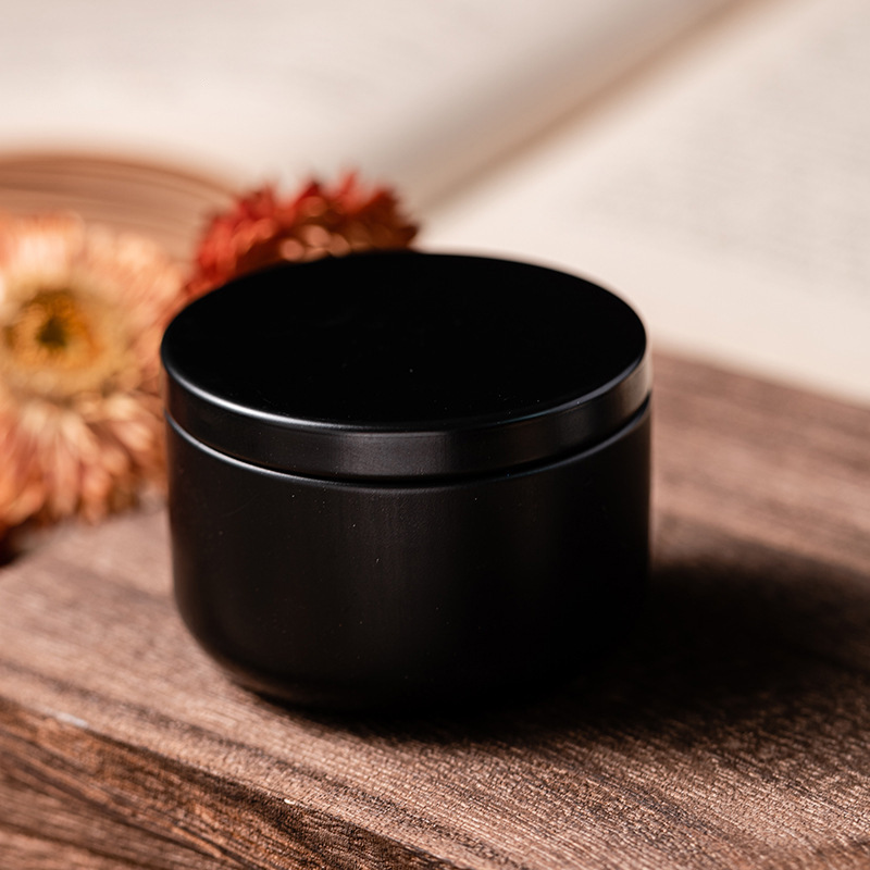 Home Fragrance Small Size Scent Testing Black Tin Can Jar Luxury Soy Wax Scented Candles