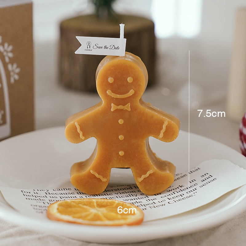 Christmas Theme Ginger Man Custom Manufacturing of Private Label Soy Wax Mini Small Luxury scented candles