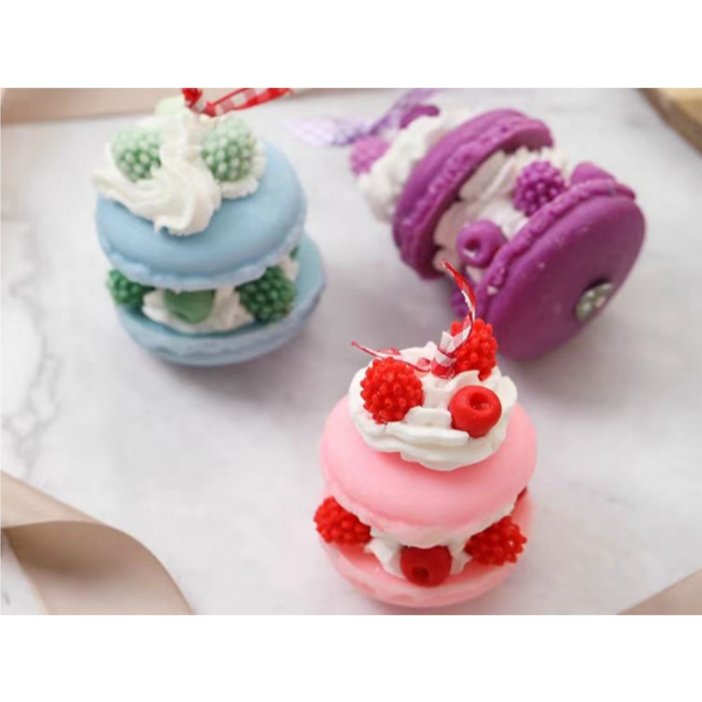 Hot Selling Low Price Birthday Small Macarons Valentine Dessert Food Soy Wax Luxury Private Label Mini Scented Candles