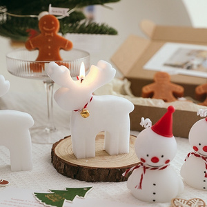 Christmas Custom Bulk Nordic Small Mini Luxury Cute Soy Snowman Elk Deer Shape All Natural Cheap Make Scented Candles