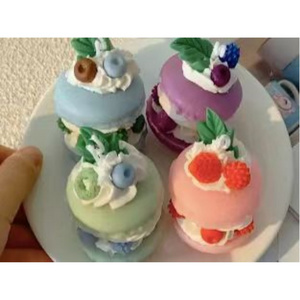 Hot Selling Low Price Birthday Small Macarons Valentine Dessert Food Soy Wax Luxury Private Label Mini Scented Candles