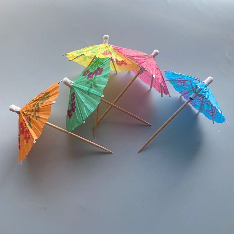 New Umbrella Flag Sticks Customized Hot Sale Eco Factory Direct Cocktail Umbrella Toothpicks for Drinks