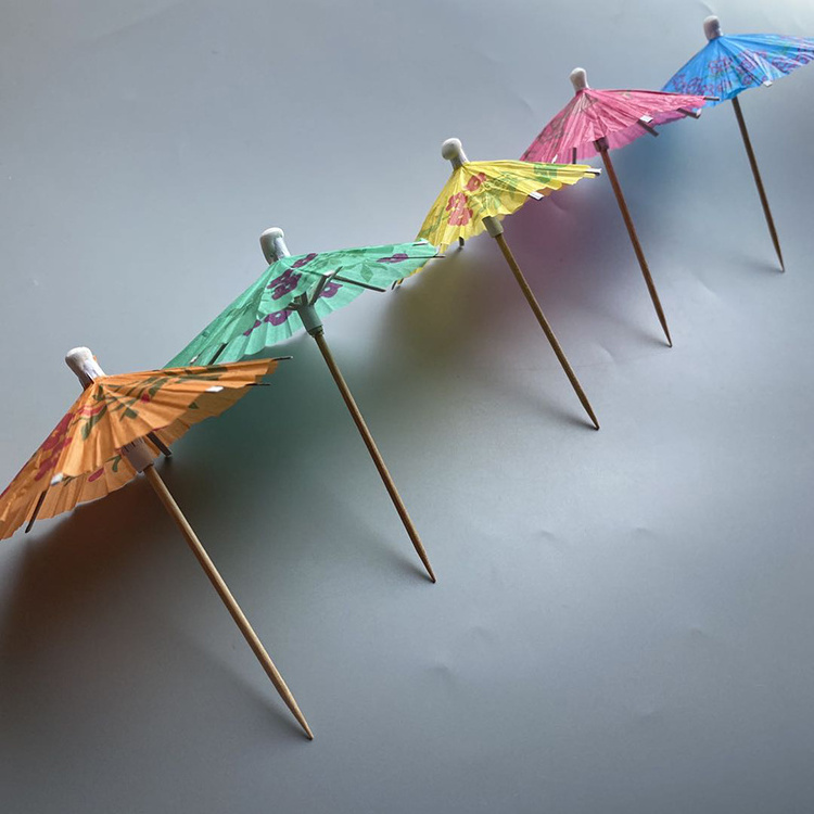 New Umbrella Flag Sticks Customized Hot Sale Eco Factory Direct Cocktail Umbrella Toothpicks for Drinks