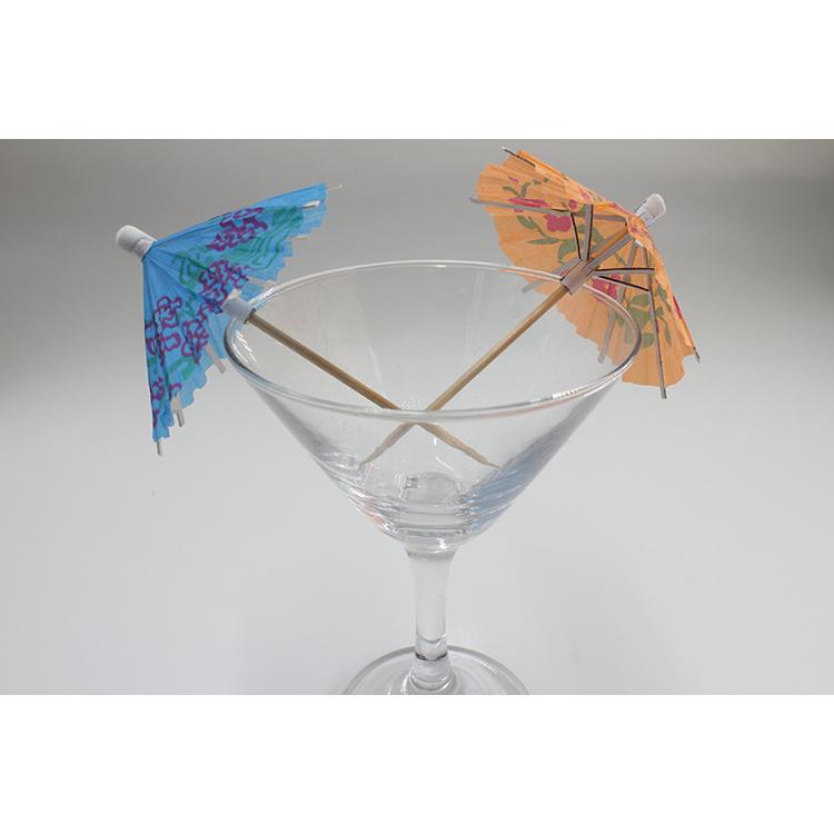 Factory Price Custom Cocktail Umbrella Parasol Coloured Cocktail Food Sticks Umbrella Flag Sticks