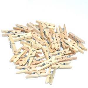 Jimao 2.5cm 4.5cm Mini wooden clips photo decorative clips assorted colors H25mm mini wood clothespins with CIQ