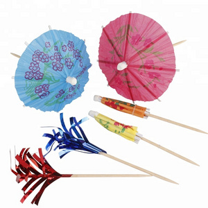 Jimao Wholesale Disposable Wooden Decorative Umbrella Picks Fireworks Food Picks