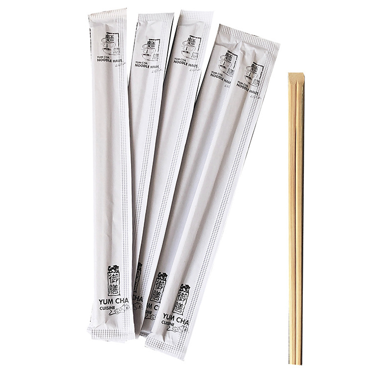 Custom 100% Natural Biodegradable Recyclable Wood Disposable Chopsticks With Personalized Packing