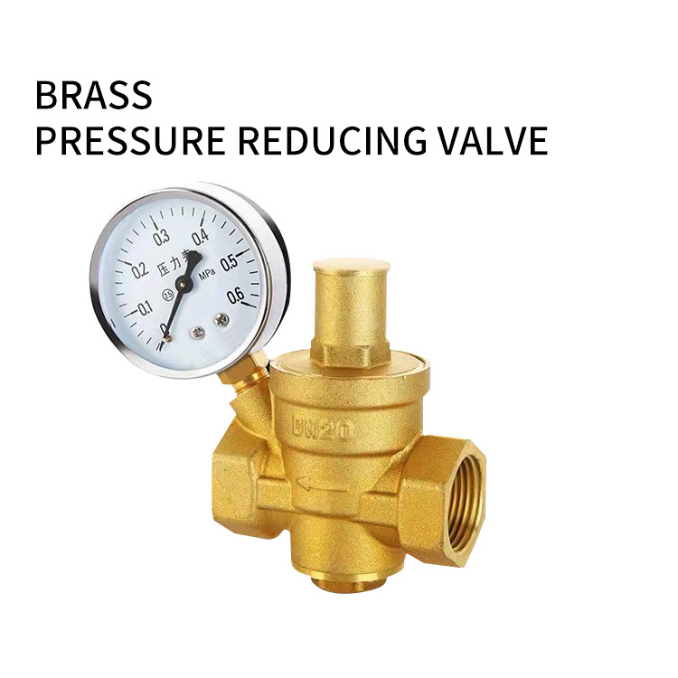 Custom Factory Supply High Quality Regulating Pressure Gauge Adjustable RV Brass Pressure Reducing Valve