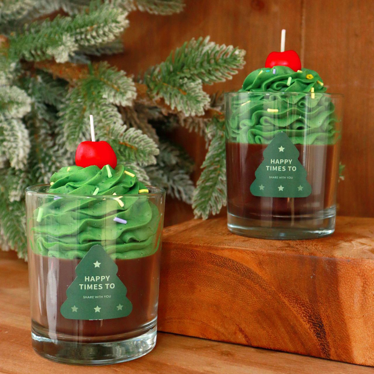 Glass Jar Soy Wax Food Chocolate Matcha Cream Scented Candle for Christmas Candle