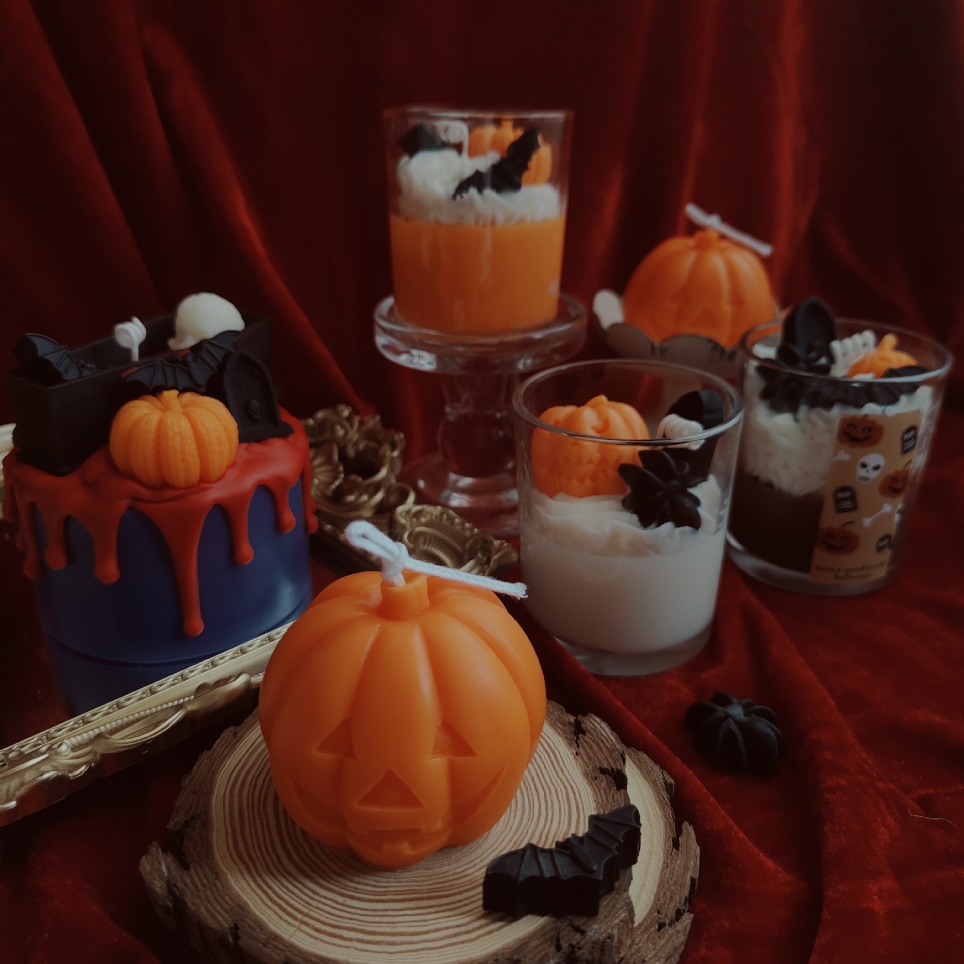 Halloween Candles Decorations Creative Beeswax Halloween Pumpkin Candle Jar For Holiday Party Decor