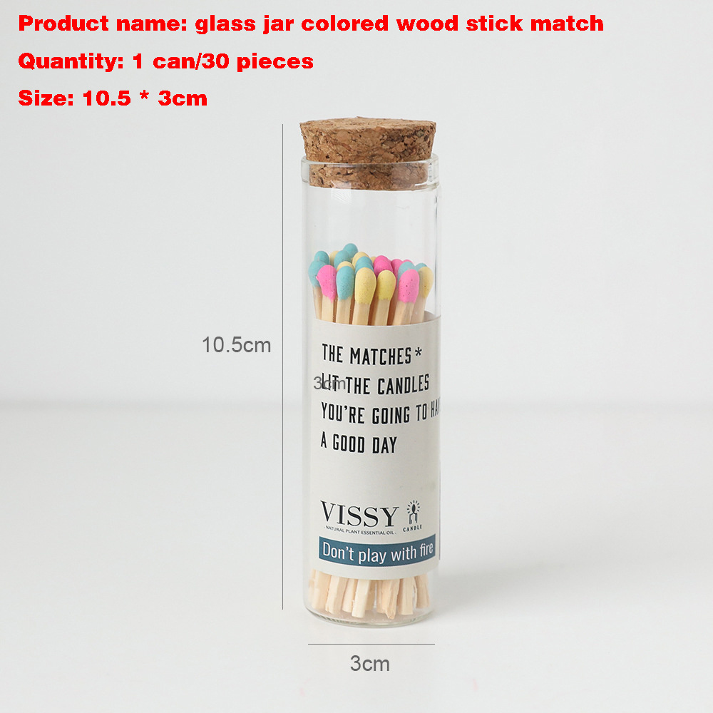 Long Wooden Matches Colorful Safety Allumettes Candle Matchsticks In Glass Bottle