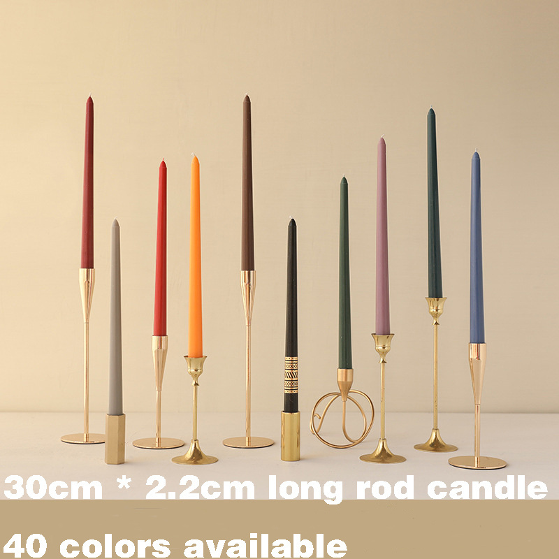 European style four pieces pack 40 colors 30cm branch shaped wedding banquet color odorless smokeless long rod candles