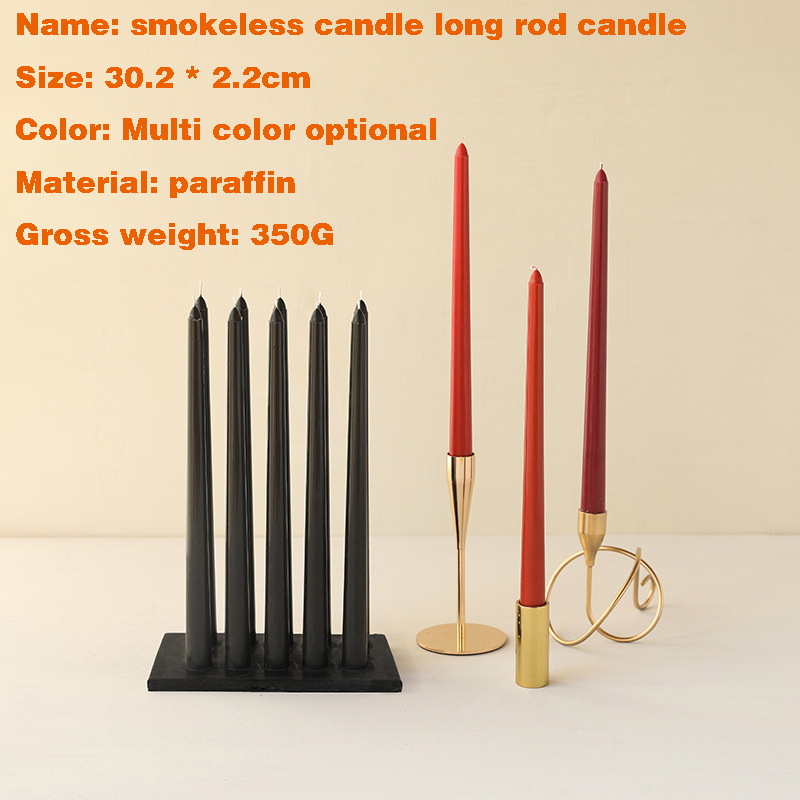 European style four pieces pack 40 colors 30cm branch shaped wedding banquet color odorless smokeless long rod candles