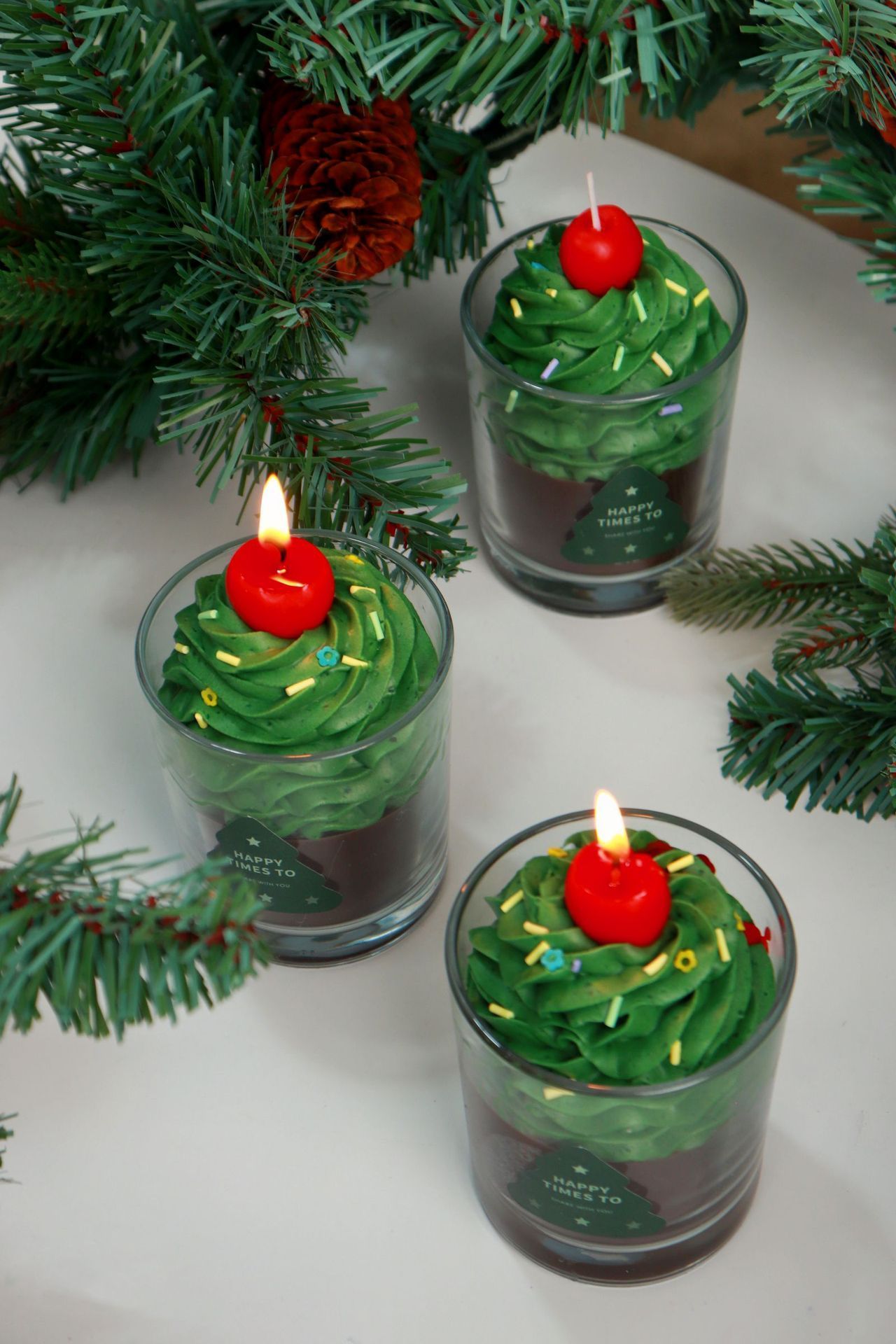 Glass Jar Soy Wax Food Chocolate Matcha Cream Scented Candle for Christmas Candle