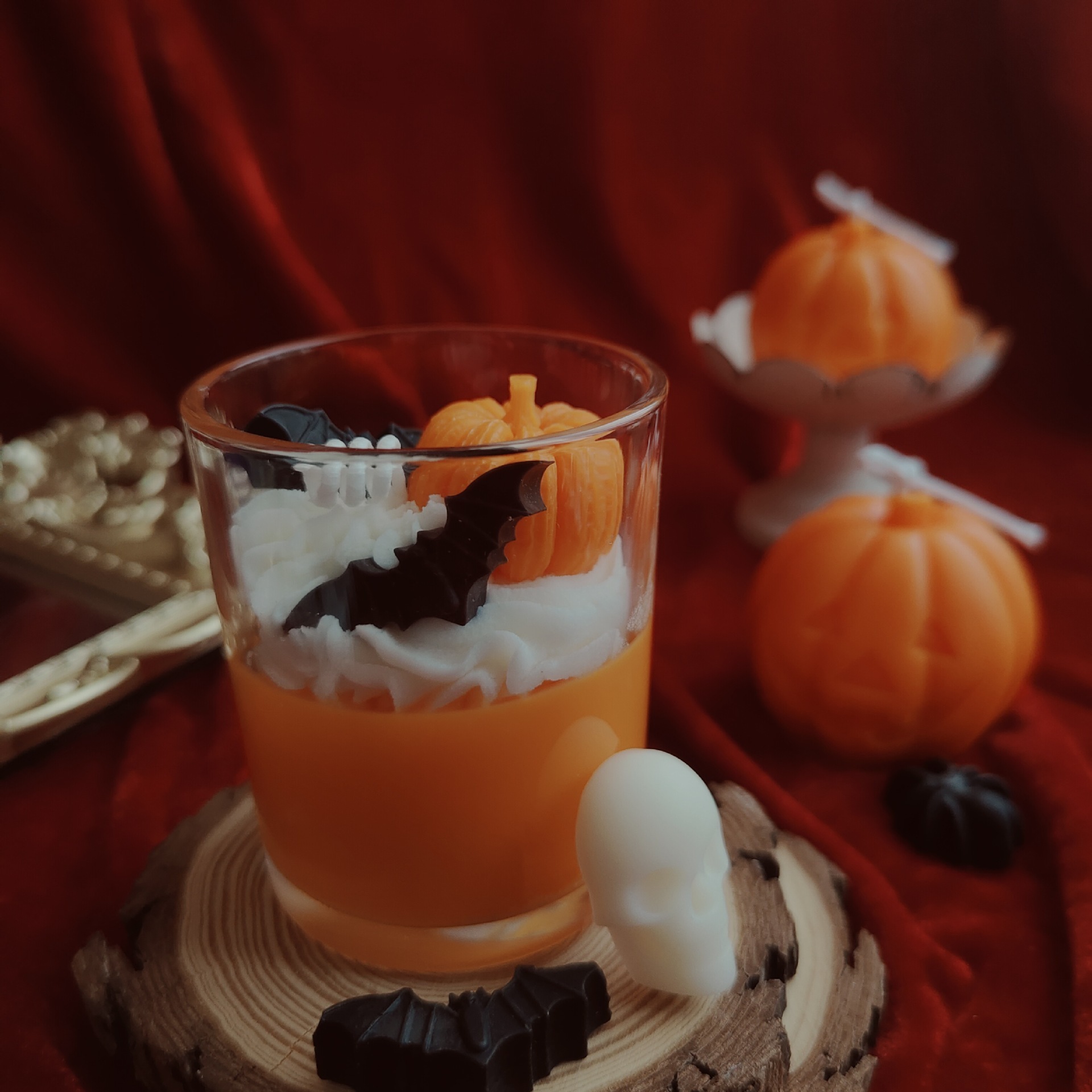 Halloween Candles Decorations Creative Beeswax Halloween Pumpkin Candle Jar For Holiday Party Decor