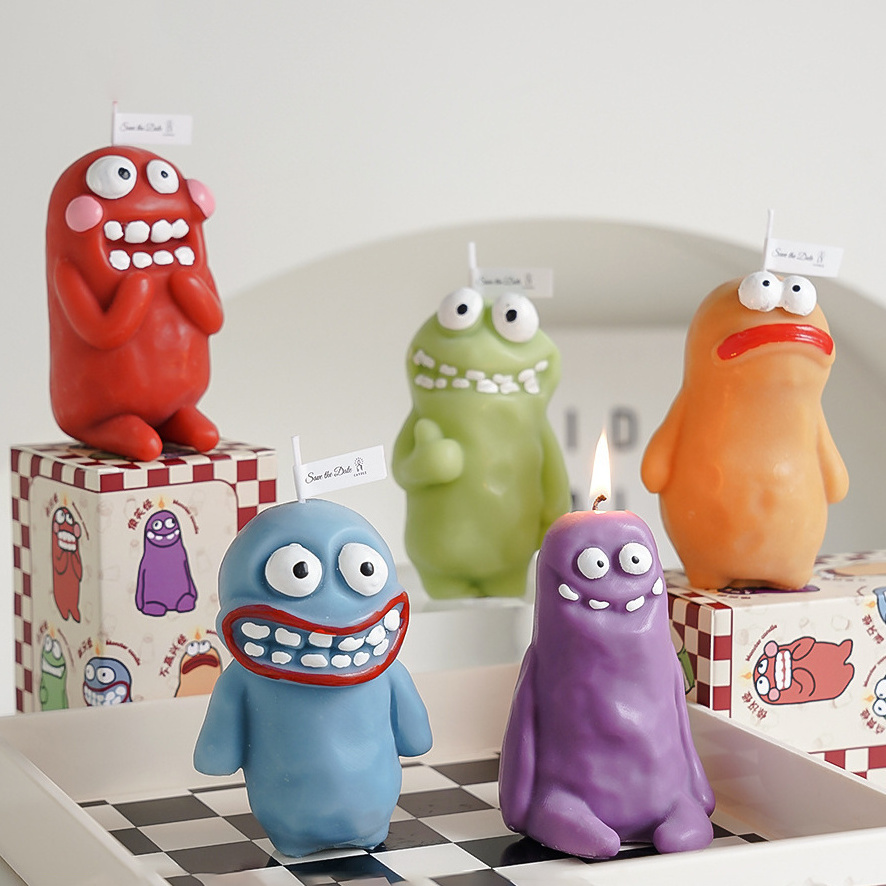 Wholesale Mini Funny Novelty Handmade Halloween Aromatherapy Cute Monster Shape Scented Candles