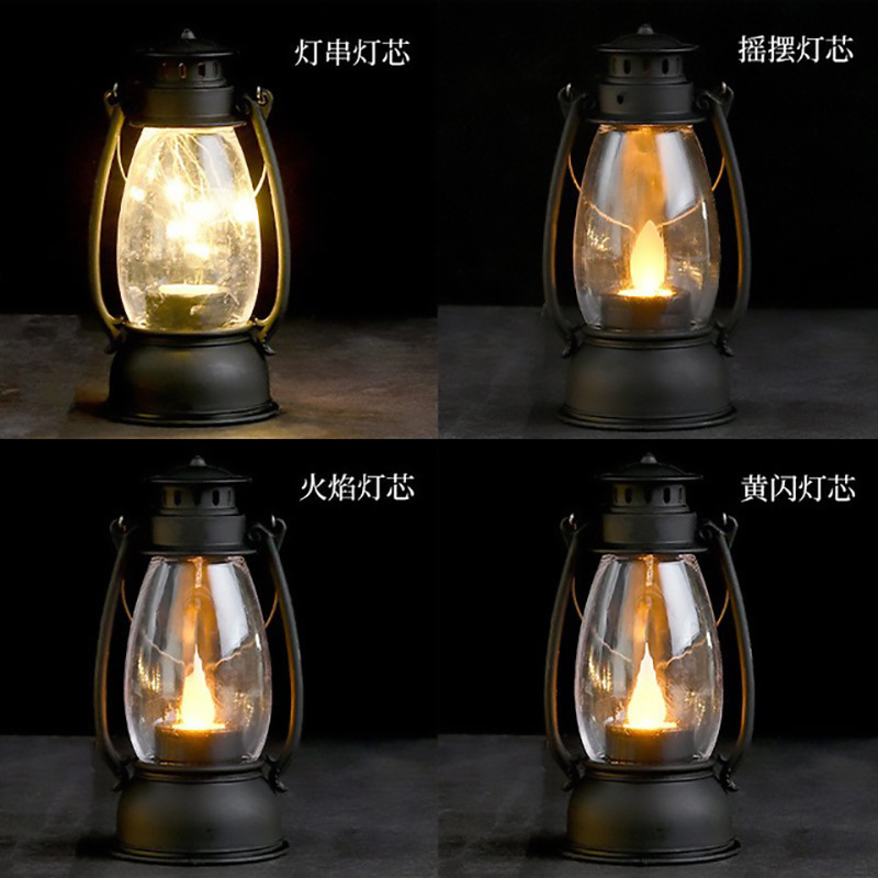 Retro Horselight LED Electronic Candle Lamp Retro Wind Lantern Simulation Portable Lamp Creative Gift Factory