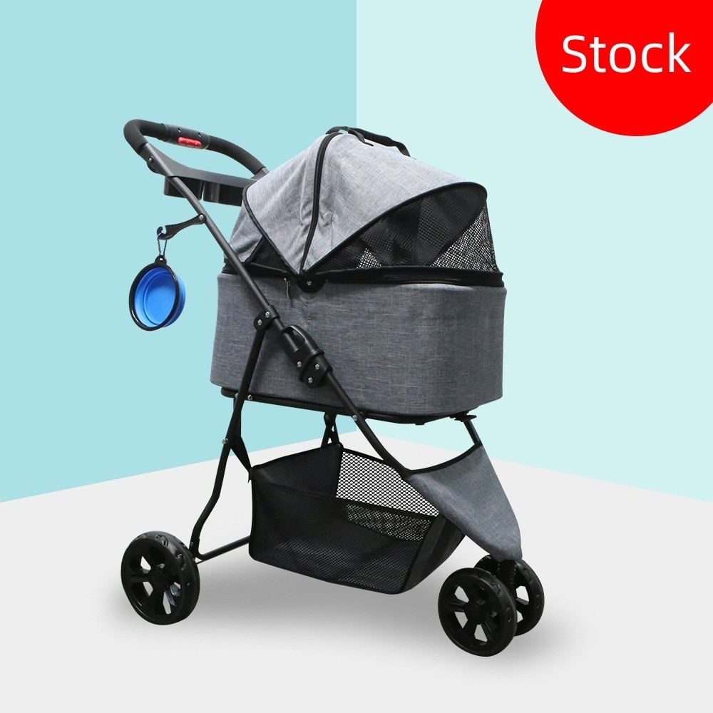 wholesale 3 in 1 detachable Pet Strollers for Dog With Pet Basket 3 wheel pet stroller