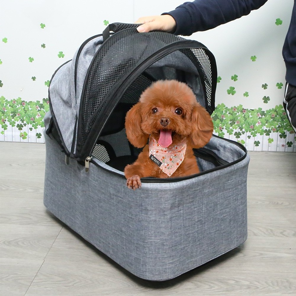 wholesale 3 in 1 detachable Pet Strollers for Dog With Pet Basket 3 wheel pet stroller