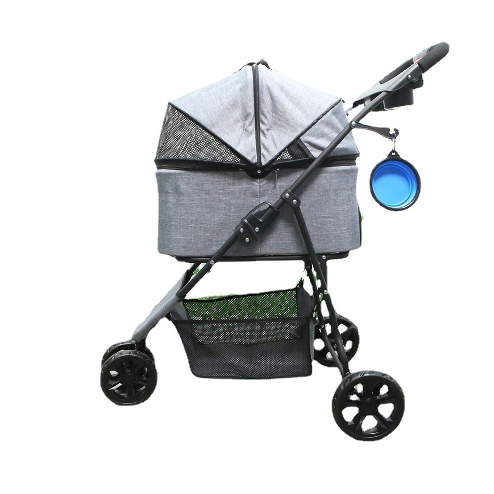 wholesale 3 in 1 detachable Pet Strollers for Dog With Pet Basket 3 wheel pet stroller