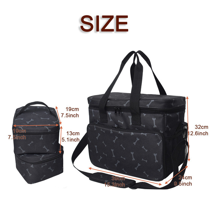 portable pet bag for cat out backpack dog travel  Multi Pockets Dog Food Containers Handbag Dog Gear Weekender for Travel Hiking