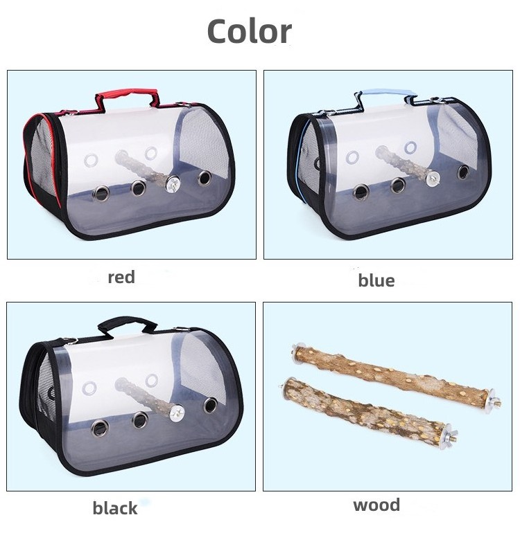 Bird Travel Bag Outdoor Bird Transport Cage Breathable Parrot Backpack with Wooden Shelf parrot travel bag