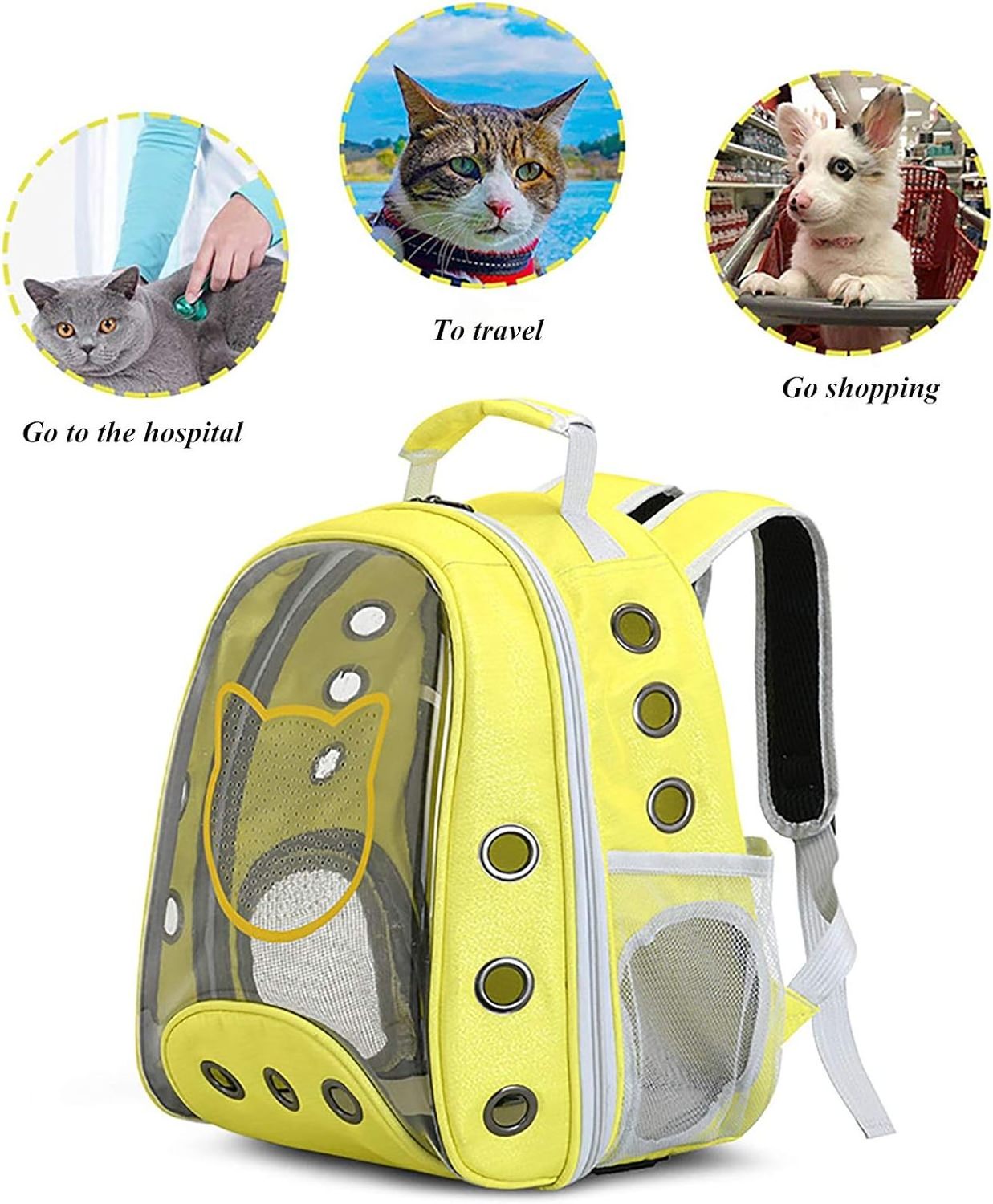 Travel Breathable Capsule Cat Dog Pet Bag Carrier Luggage Carry Bag Shoulder Bag Soft High Quality EVA Fashion Pink Portable