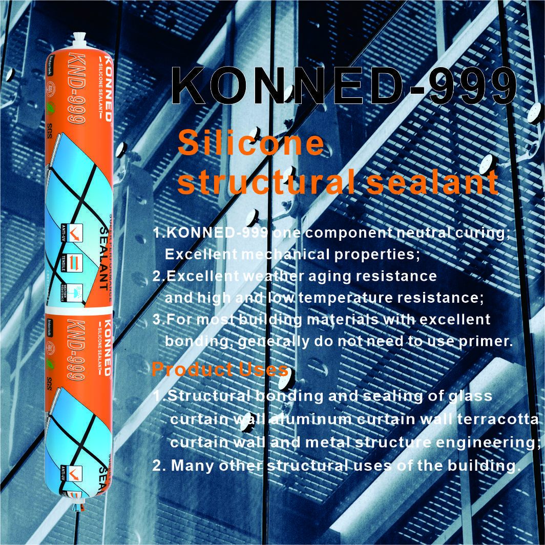 KONNED High Performance Neutral Structural Silicone Sealant Neutral Curing Structural Adhesives For Metal And Glass Curtain