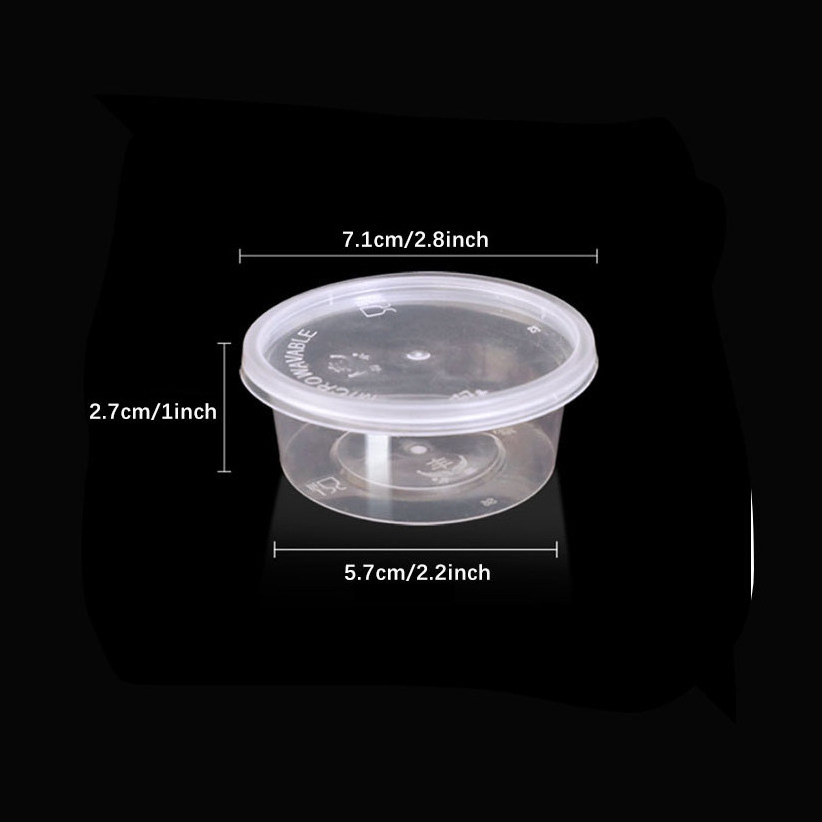 Manufacturer Free Sample 75ml 2oz 3oz Flavour PP Plastic Small Food Sauce Container Disposable Plastic Sauce Cup with Lid