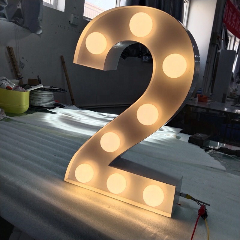 Kexian Custom Metal Marquee Letters Big Led Numbers Big Numbers and Letters with Lights Decoration