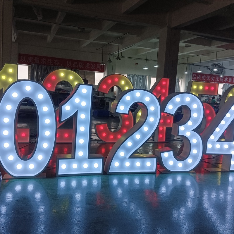 Kexian Custom Metal Marquee Letters Big Led Numbers Big Numbers and Letters with Lights Decoration