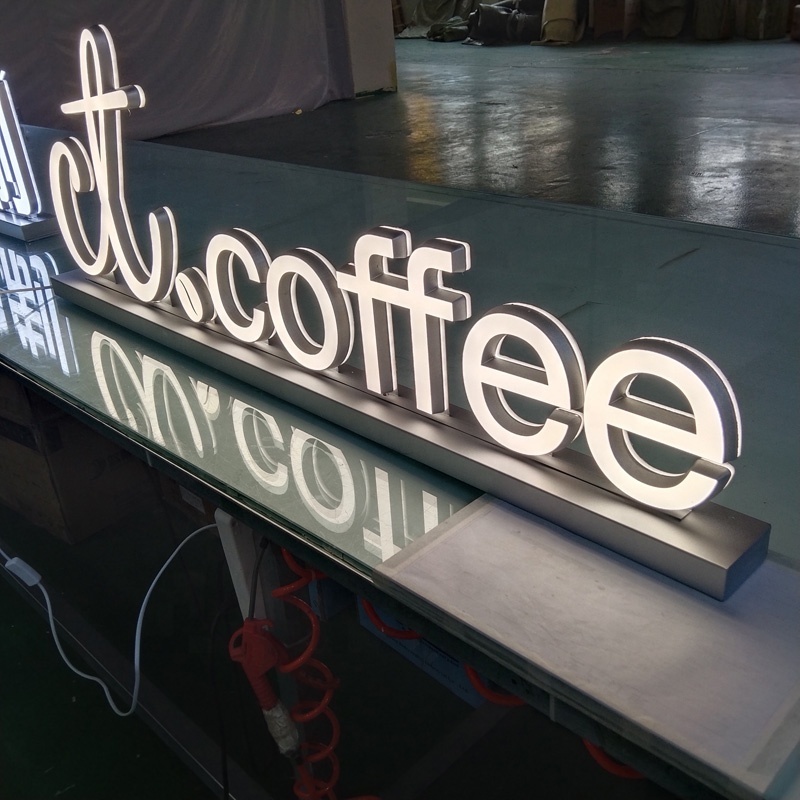 Kexian Custom Glow Table Sign Indoor Business Table Sign LED Table Board Coffee Shop Desk Top Sign with Lights