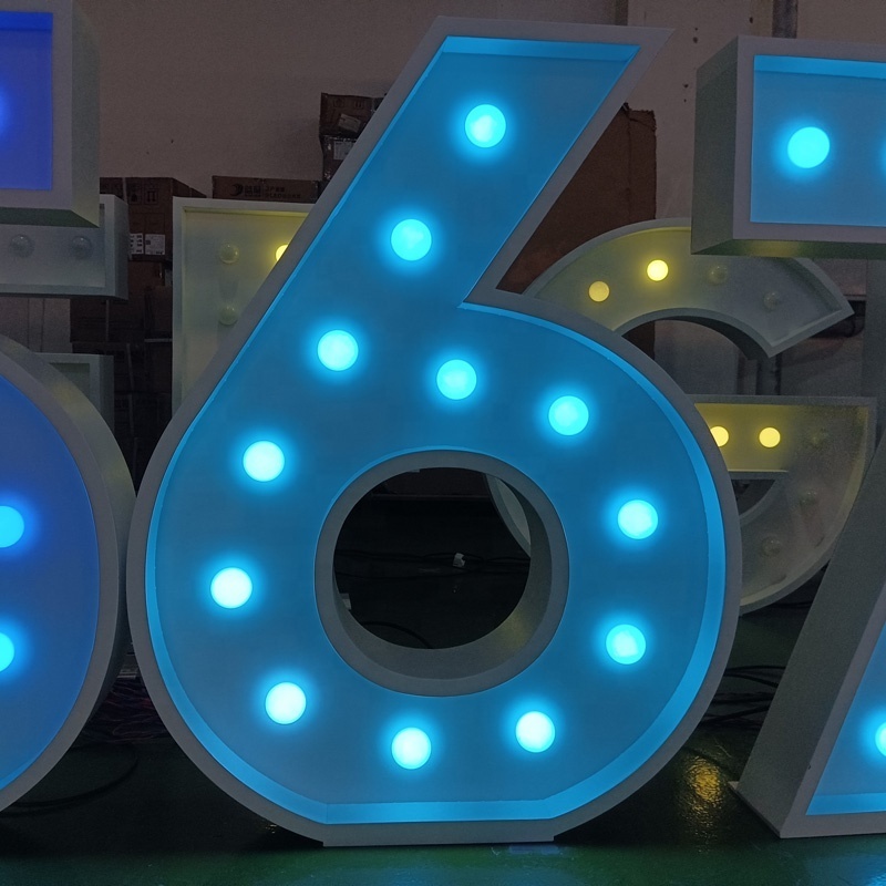 Kexian Wholesale Marquee Letters 4ft Birthday Party Decor Led Numbers Marquee Letters Light Up Bubble Light for Numbers