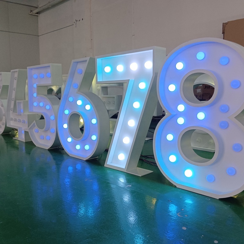 Kexian Wholesale Marquee Letters 4ft Birthday Party Decor Led Numbers Marquee Letters Light Up Bubble Light for Numbers