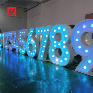 Kexian Factory Direct Happy Birthday Party Supplies Marquee Lights Numbers 4ft Giant Led Light Up Marquee Letters Numbers