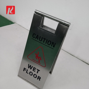 Kexian Custom A Shape Stainless Steel Safety Warning Sign Portable Hotel Warning Signs Wet Floor Warning Signs