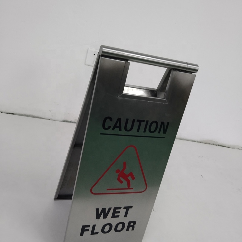 Kexian Custom A Shape Stainless Steel Safety Warning Sign Portable Hotel Warning Signs Wet Floor Warning Signs