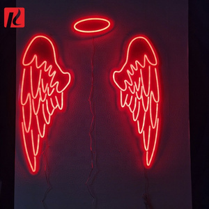 Kexian Custom Factory Price LED Neon Angel Wings Angel Neon Light Store Shop Bar Wall Signs Decoration