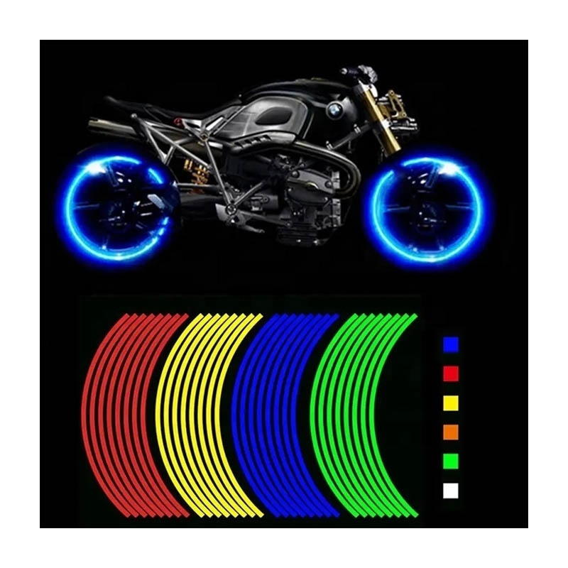 16PCS Universal Waterproof Motorcycle Wheel Rim Reflective Stickers for 17