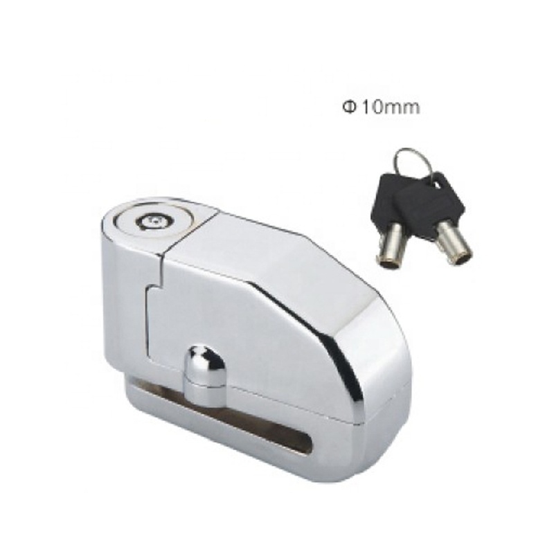 Chrome Waterproof Motorcycle Alarmed Disc Lock Anti-theft Motorbike Disc Brake Padlock With Alarm