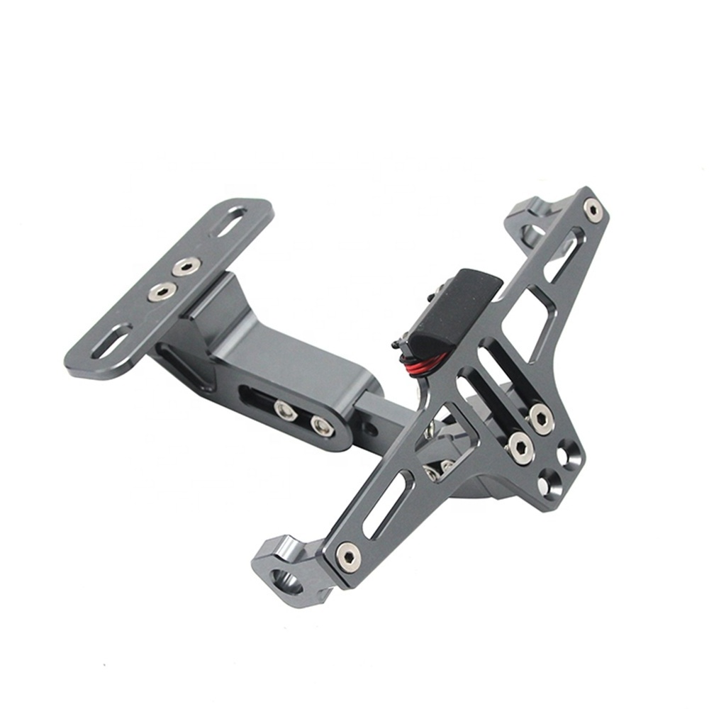 Universal Motorcycle Adjustable Angle Aluminum License Number Plate Frame Holder Bracket For Sport Bike Racing Dirt Pit Bike