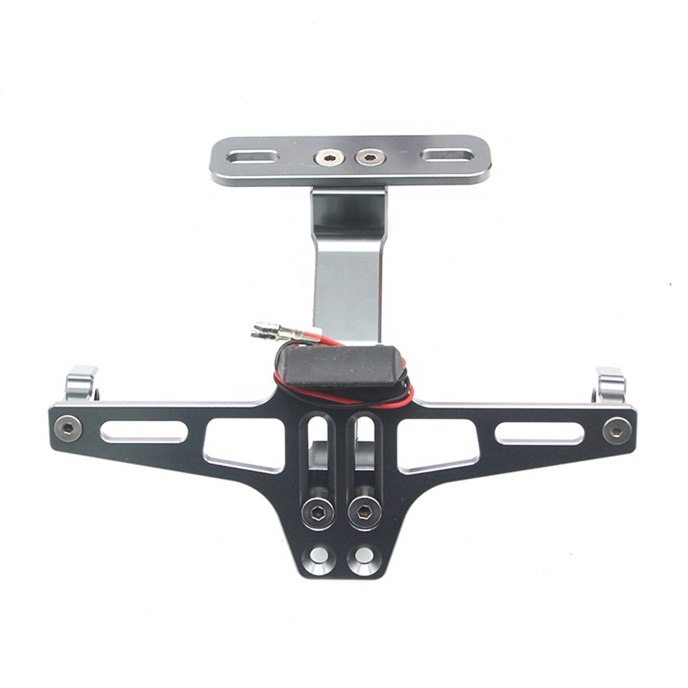 Universal Motorcycle Adjustable Angle Aluminum License Number Plate Frame Holder Bracket For Sport Bike Racing Dirt Pit Bike